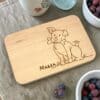 Frühstücksbrettchen personalisiert für Kinder aus Buchenholz