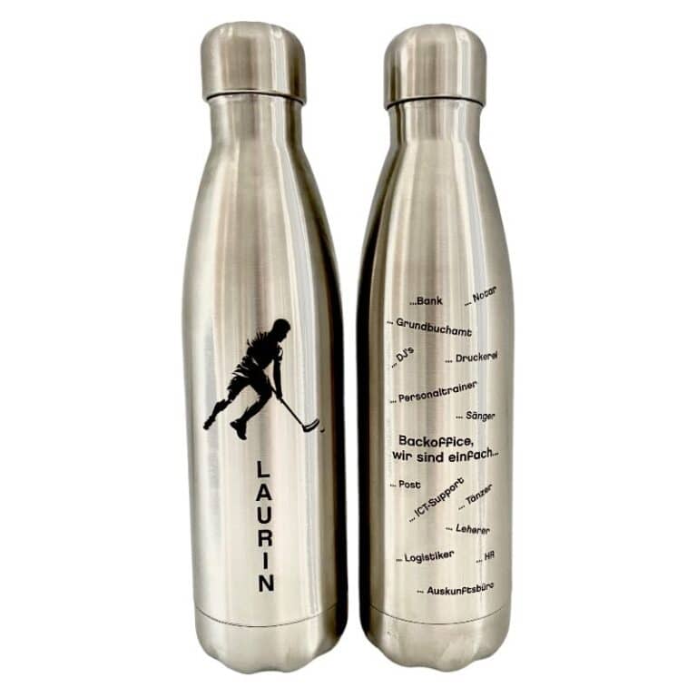 Personalisierte Edelstahl-Trinkflasche Mit Gravur – 350 Ml Oder 750 Ml, Doppelwandig Isoliert, Mit 2 Deckeln