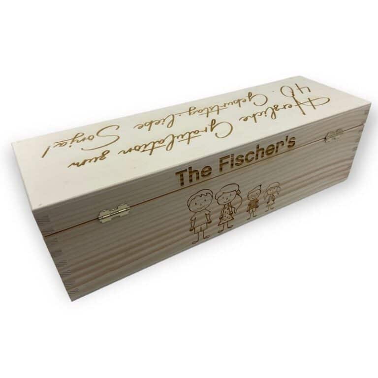 Personalisierte Weinkiste Individuell Laser Gravur Geschenk Geburtstag Weihnachten Jahrestag Vintage Valentinstag Geschenk Paar Liebe Geschenk Präsent 2 - Österreich