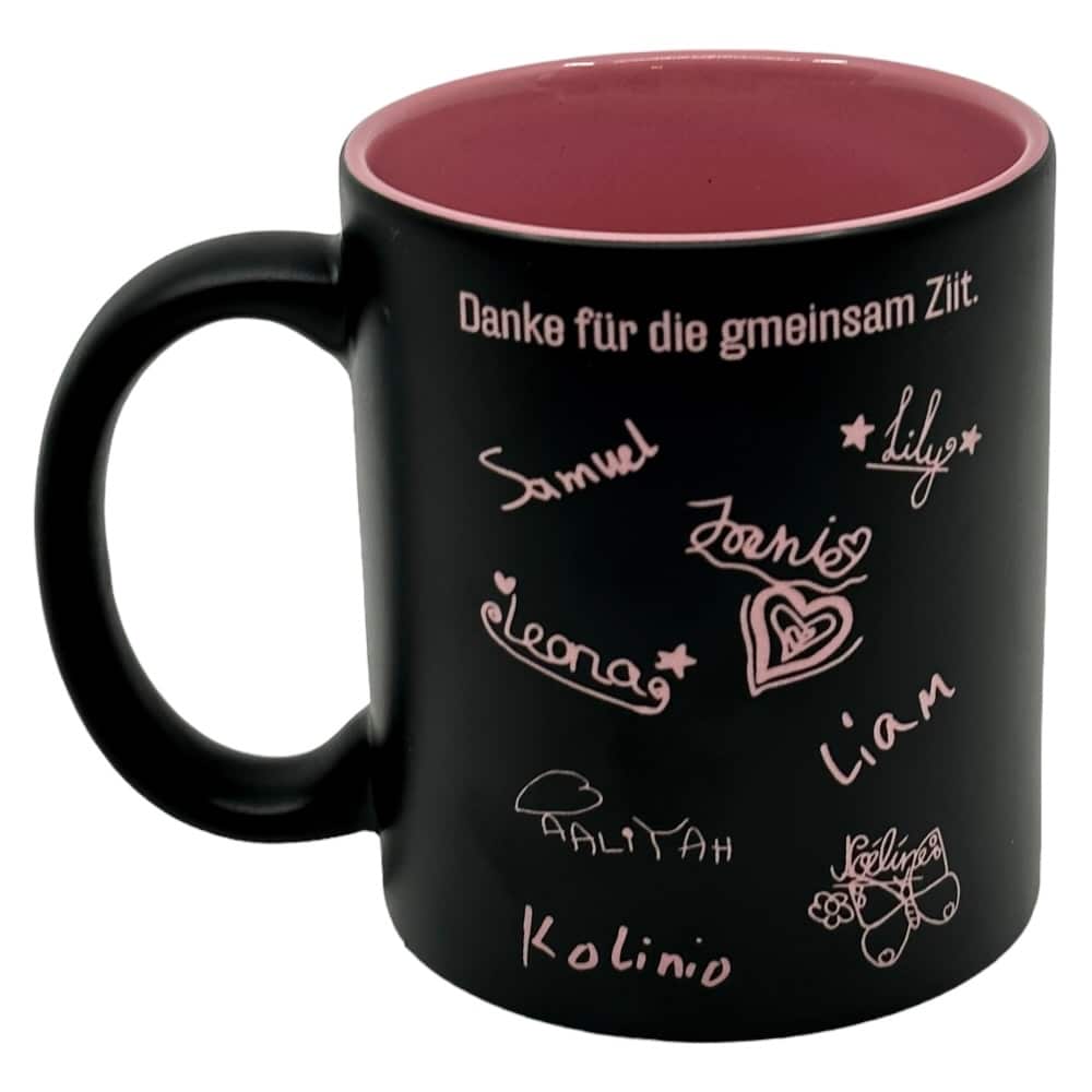 Kaffeetasse mit Unterschriften