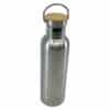 Edelstahl Trinkflasche mit Bambusdeckel