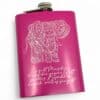 Personalisierter Flachmann pink mit Wunschgravur