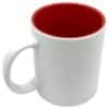 Keramiktasse weiss rot