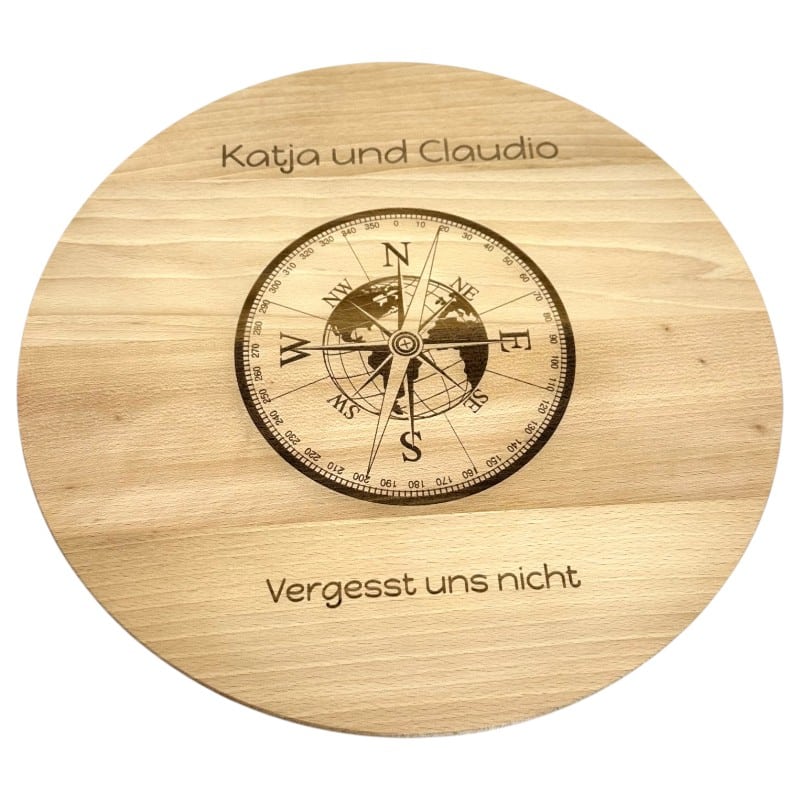 Personallisiertbarer Pizzateller Holz