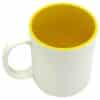 Keramiktasse Weiss Gelb