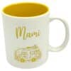 Personalisierte Keramiktasse Weiss Gelb mit Gravur